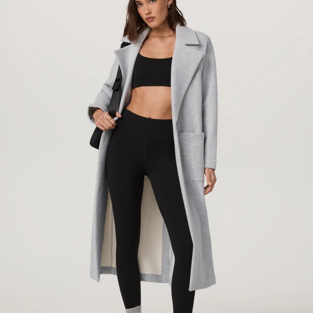 Vuori Women's Restore Trench Coat Light Heather Grey Size Small NEW